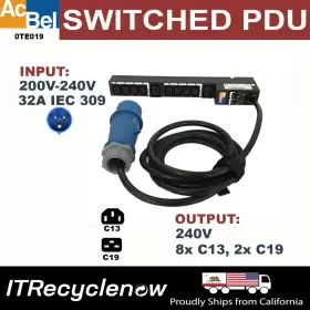 Acbel 0te019 Lot Of 2 Generic Passive Iec 309 Ip44 30a 240v Pdu Delta 2x Banks 20a Vertical Acbel 0te019 Lot Of 2 Generic Passive Iec 309 Ip44 30a 240v Pdu Delta 2x Banks 20a Vertical