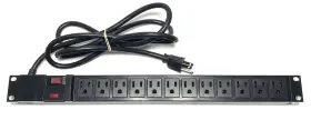 Black Box Pdubh12-s15-120v-r3 Model Pd-121500a0 Power Strip 12 Outlet Rotating Cable -