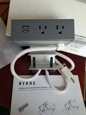 Byrne Be04315-1-1-a-z214-m1-96 Furniture Power Distribution Unit Mini-port Corded Gray 2-outlet 2 Usb