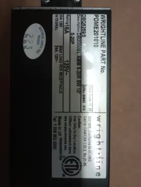 Eaton Dbq6269/5 Wrightline Pdu 16a 125v