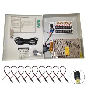 Evertech 609728880316 8 Channel 9 Port Power Box 12v Dc 5a Amper Cctv Dvr Supply Switch K