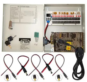 Evertech 721577532113 16 Channel 12 Volt Dc Output Cctv Distributed Power Supply Box For W