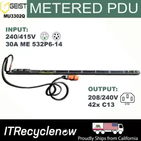 Geist Mu3302q Metered Pdu Zero U Me 532p6-14 30a 415v 42xc13 12.4kva
