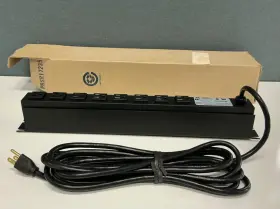 Hammond 1583h8b1bk Hammon 1u 19-inch Rack Mount Outlet Strip 15a 8 15 Ft Cord