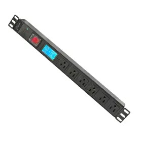 Hapidot Kp-pdusxm206-kd 19 Inch Metered Pdu Rack Mount Power Strip 6 Outlets Surge Protector 15a Oled