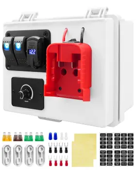 Hkjwun 700937388621 Power Distribution Box With Battery Adapter Fits For Milwaukee M18 18v Batter
