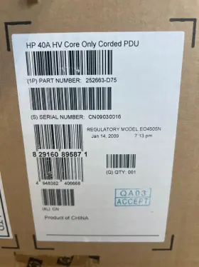 Hp 252663-d75 High Voltage Core 40a Modular Pdu