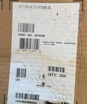 Hp Af502a 3 Stick 4x C-13 Attached Cable Fixed Bar Extension Kit Pn Af502 Hp Af502a 3 Stick 4x C-13 Attached Cable Fixed Bar Extension Kit Pn Af502