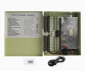 Installercctv 4331025985 18 Outputs 12 Amp 12v Dc Cctv Distributed Power Supply Box For Security Camer
