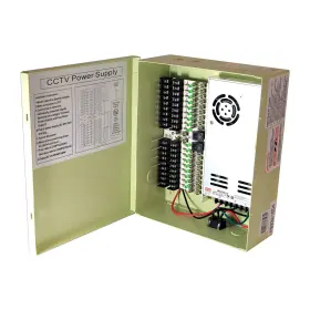 Installercctv 850097008355 18 Channel Ac 24v 20 Amp Reset Fuse Cctv Dc Distributed Power Box With Plu
