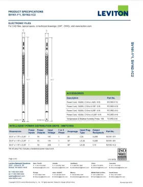 Leviton Sv161-1b1 Intelligent Power Distribution Units - Switched