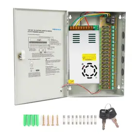 Meishile 641101397540 18 Port Channel 12v 2a Cctv Power Supply Box Ac-dc Distributed Cabinet 1.5/1/