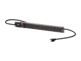 Monoprice 140001 12 Outlet Abs Basic 1u Rackmount Power Distribution Unit - 6 Feet Cord