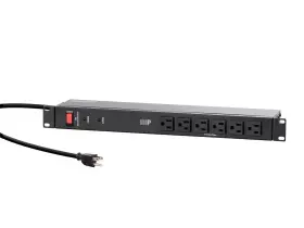 Monoprice 140002 14 Outlet Metal 1u Rackmount Power Distribution Unit - 6 Feet Cord 1050 Joules