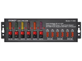 Oono 954525631864 40amp Dc Power Splitter Distribution Module 5 Pole Ports And 6 Usb Por