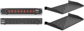 Pyle 445009689628 Pdu Power Strip Surge Protector And 1u Server Rack Shelf Vented Shelves For Good