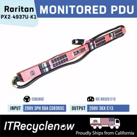 Raritan Px2-4937u-k1 Pdu 208v 1u 40a 3ph 36xc13 Power Distribution Unit Raritan Px2-4937u-k1 Pdu 208v 1u 40a 3ph 36xc13 Power Distribution Unit