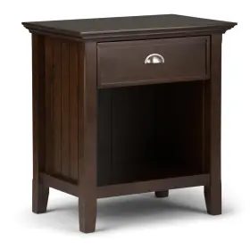 Simpli Home Axcraca46-bru Acadian Solid Wood 24 Inch Wide Bedside Nightstand Table