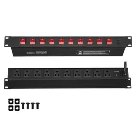 Svopes Pdudyb1unemae4vkev1-v1227 1u Pdu 10-outlets Rack Mount Power Strip With Surge And Overload Protection