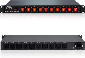 Thepoestore 689745224133 10 Outlet Horizontal 1u Rack Mount Pdu Power Strip - Surge Protection Led 6