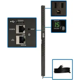 Tripp Lite Pdumnv15lx 1.4kw Monitored Pdu 120v Outlets 16 5-15r 10ft Cord With 5-15p Plug