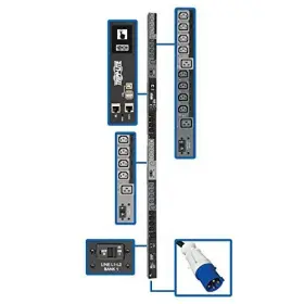 Tripplite Pdu3evsr6g60 Tripp Lite 3-phase Pdu Switched 14.5kw 200/208/240v 24 C13 6 C19 Iec 309 60a