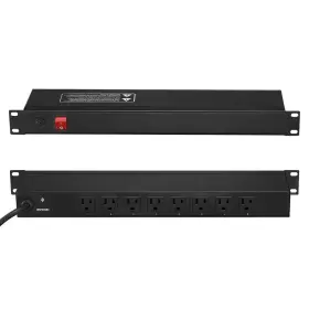 Vevor 445014549573 1u Pdu 8 Outlets Rack Mount Power Strip Fits Standard Surge Protection And Overl